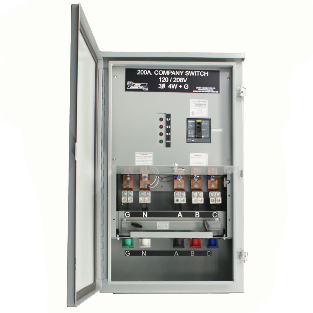 Outdoor Company Switch With Series 16 Cam-Lok Receptacles And Connection Chamber – 200 Amp